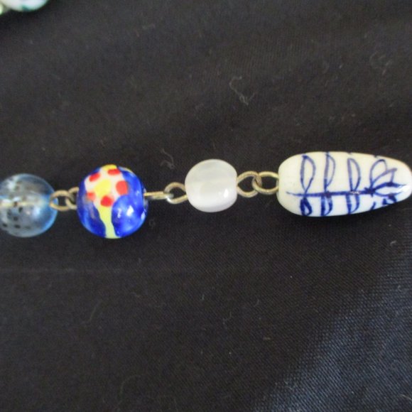 Vintage ITALIAN VENETIAN Millefiori Glass Wedding Cake Beads, Necklace 17" - Picture 8 of 14